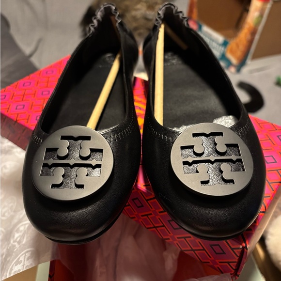Tory Burch Minnie Black Ballet Flats size 9.5 BNIB